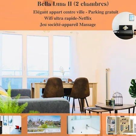 Bella Luna Ii - Elegant Centre - Parking Gratuit - Wifi Ultra Rapide-appareil Massage-netflix-jeu Societe شقة *